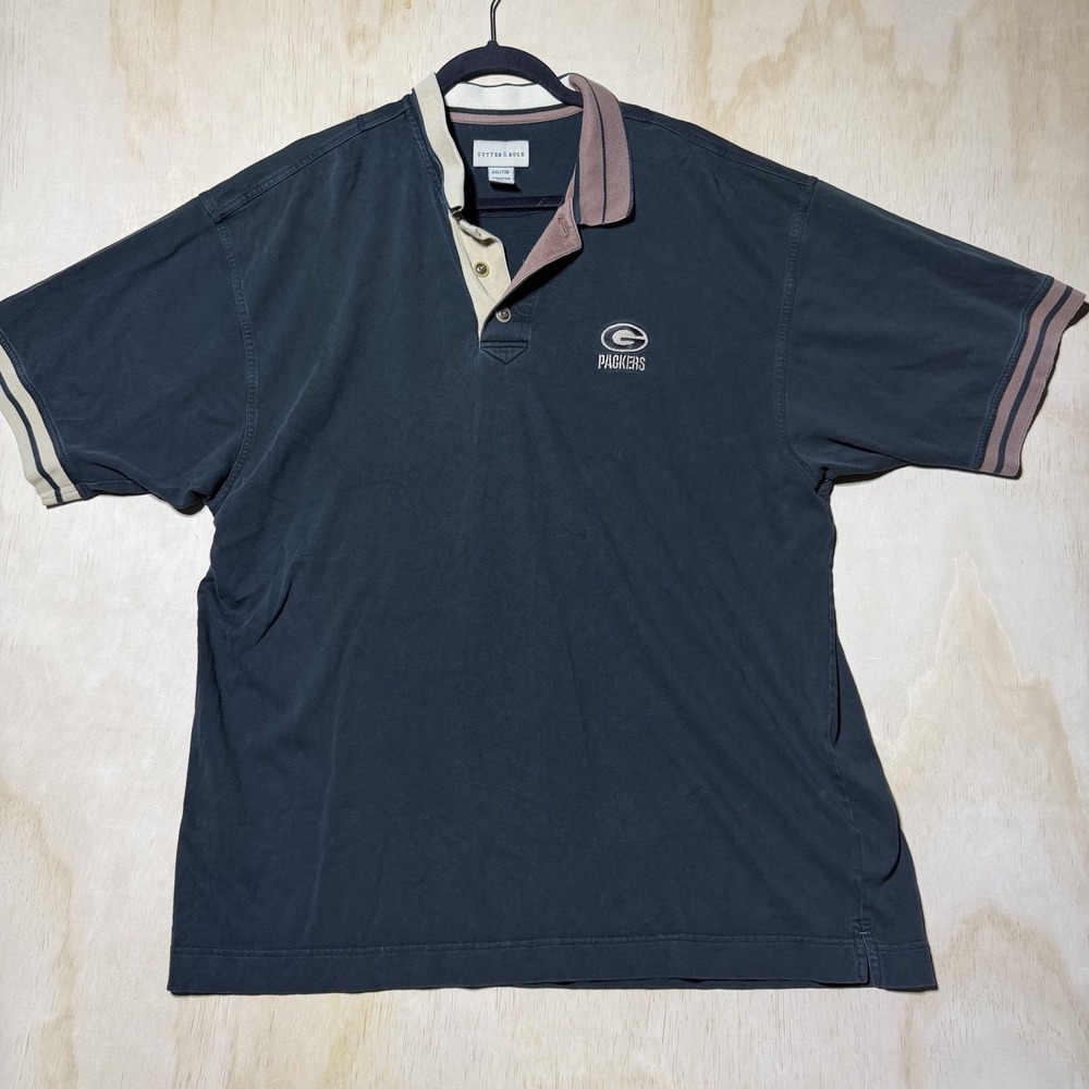 Vintage Cutter & Buck Green Bay Packers Mens XXL Polo Shirt NFL Football 2XL